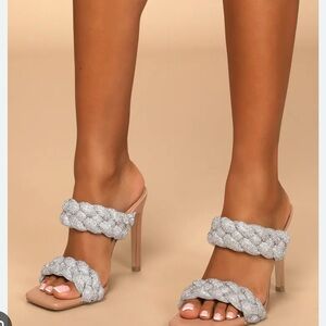 Steve Madden Silver Braided Heels